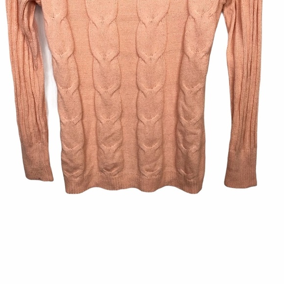 New York & Co Company Soho Jeans Peach Cable Sweater - Picture 4 of 9